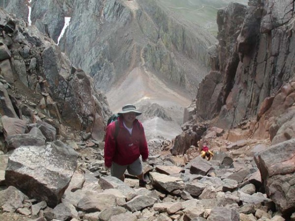 Me Climbing Sneffels Boulder Field